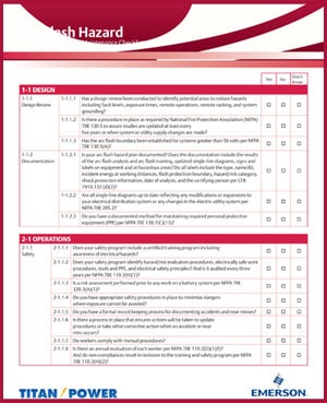 Arc Flash Hazard Checklist